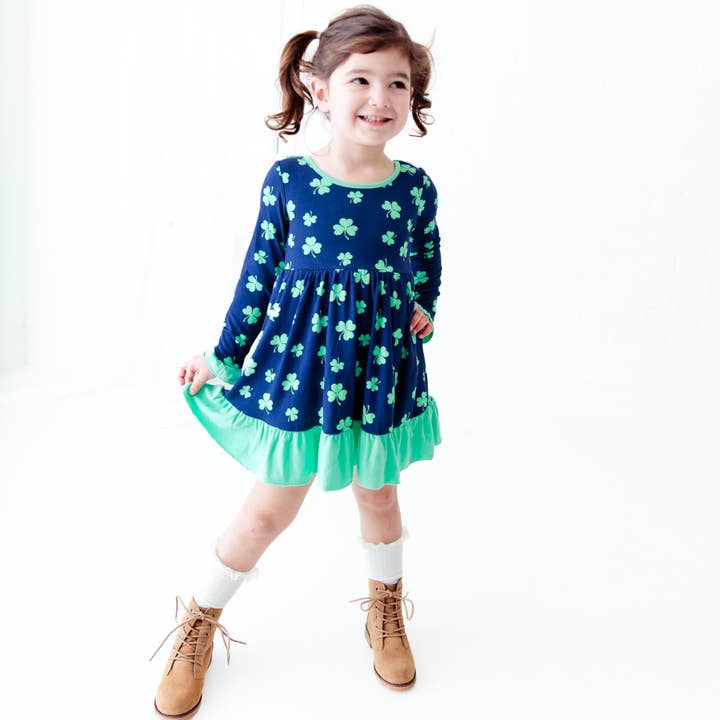 St Patrick's Day Dublin My Luck Bow Back Dress & Shorts Set for wholesale by Dreamiere