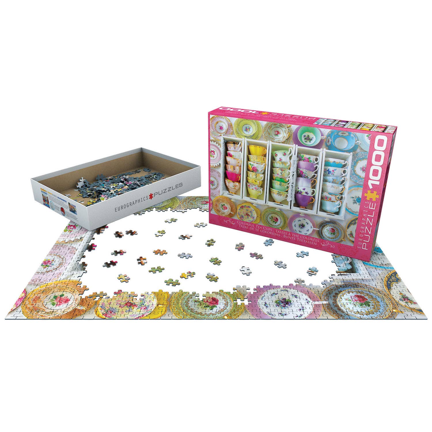 Eurographics Puzzles USA - Vente Puzzle – adulte - Tasses à thé colorées2