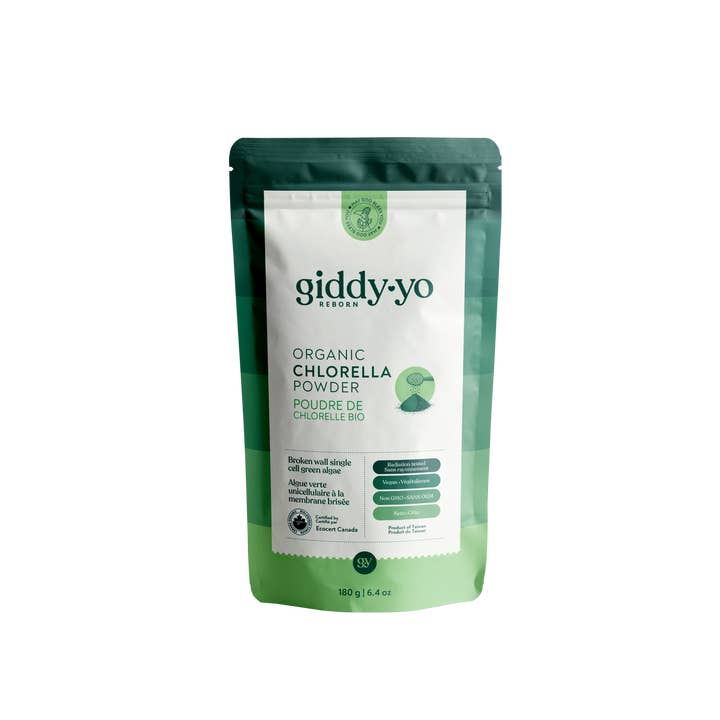 Giddy Yo - Wholesale Protein/Superfood Powder - CHLORELLA POWDER, 180 G, BROKEN CELL WALL, ORGANIC, TAIWAN