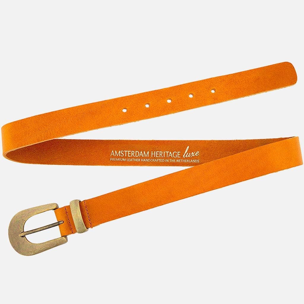 Amsterdam Heritage Leather Belts, Bags, Jackets & Apparel - Vente Ceinture – femme - FABRIQUÉ SUR COMMANDE Annie | Ceinture fine en cuir avec boucle dorée pour femme24