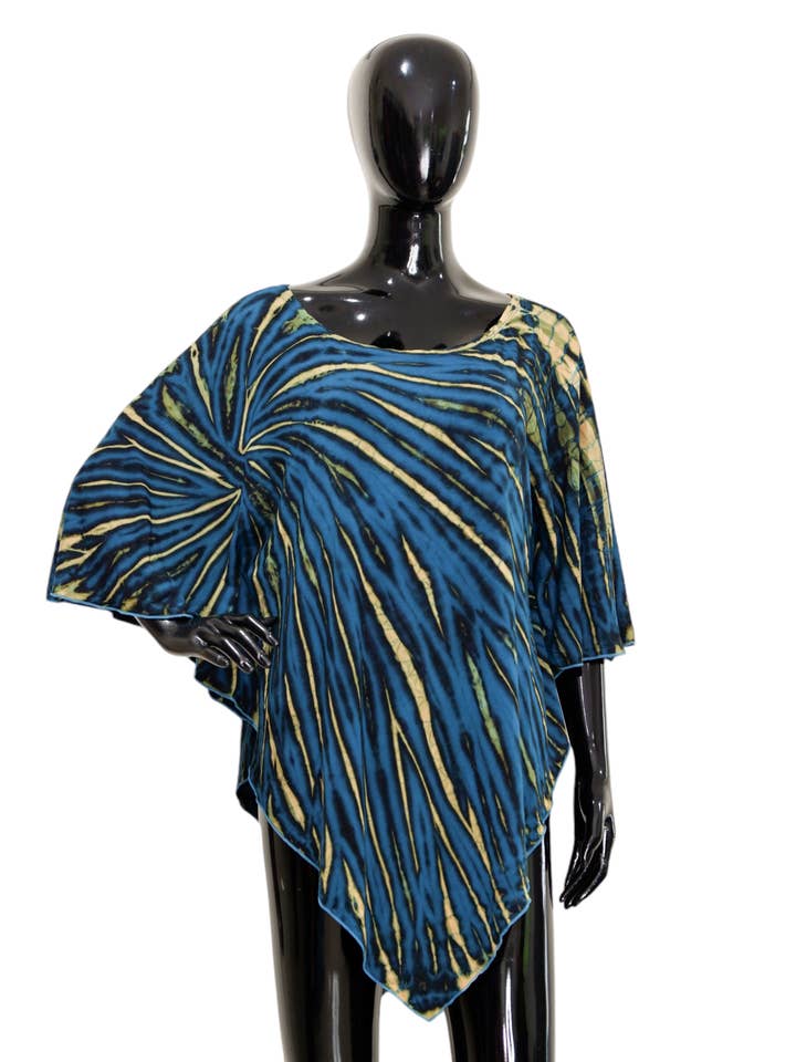 Rayon Tie Dye Poncho KTP860 for wholesale by Rising International Inc