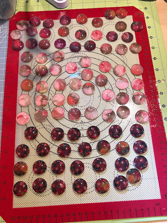 Anna DiVito Studio - Wholesale Magnet - PINK AWARENESS FLORAL MAGNET SET | ROUND GLASS | HANDCRAFTED3