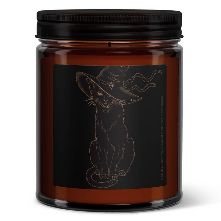Black Cat Witchy Halloween Soy Candle - Black Cat Candle for wholesale by Wi-Wear