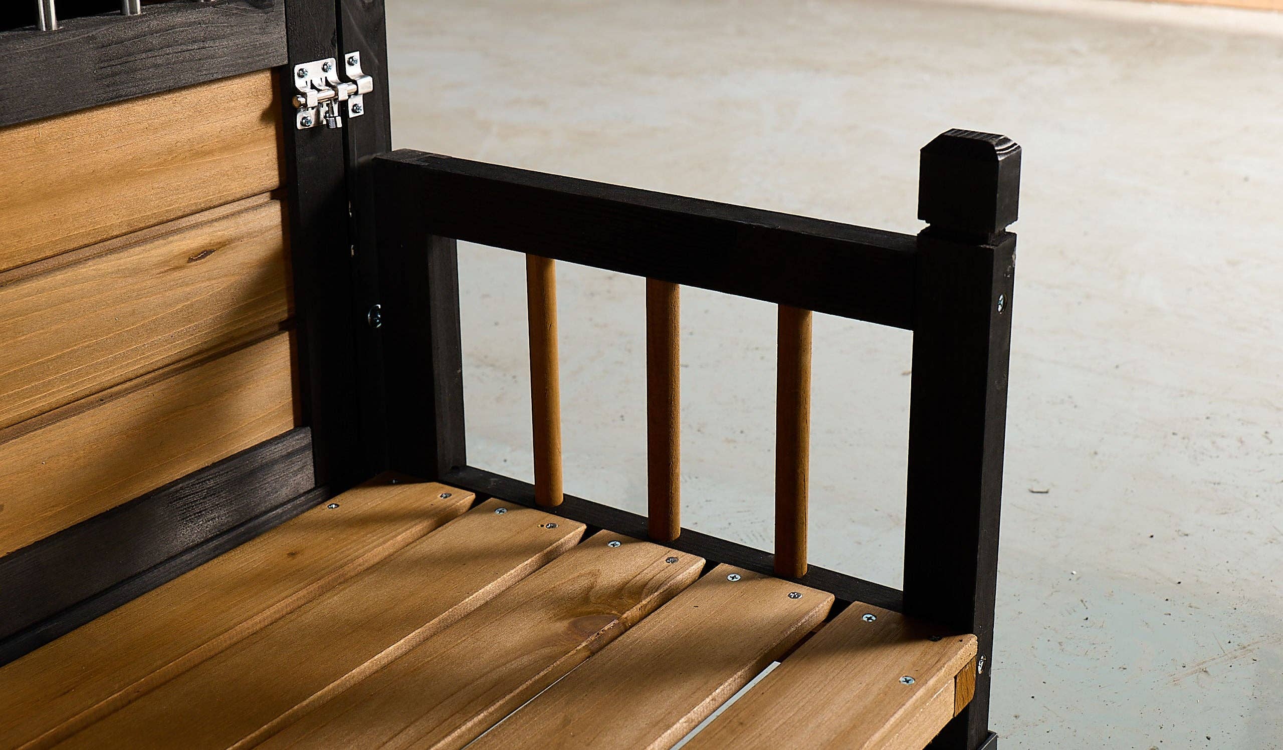 39F Inc. - Wholesale Pet Deodorizing Spray - Large Yellow Wooden Dog House with Storage, Feeding Station 5