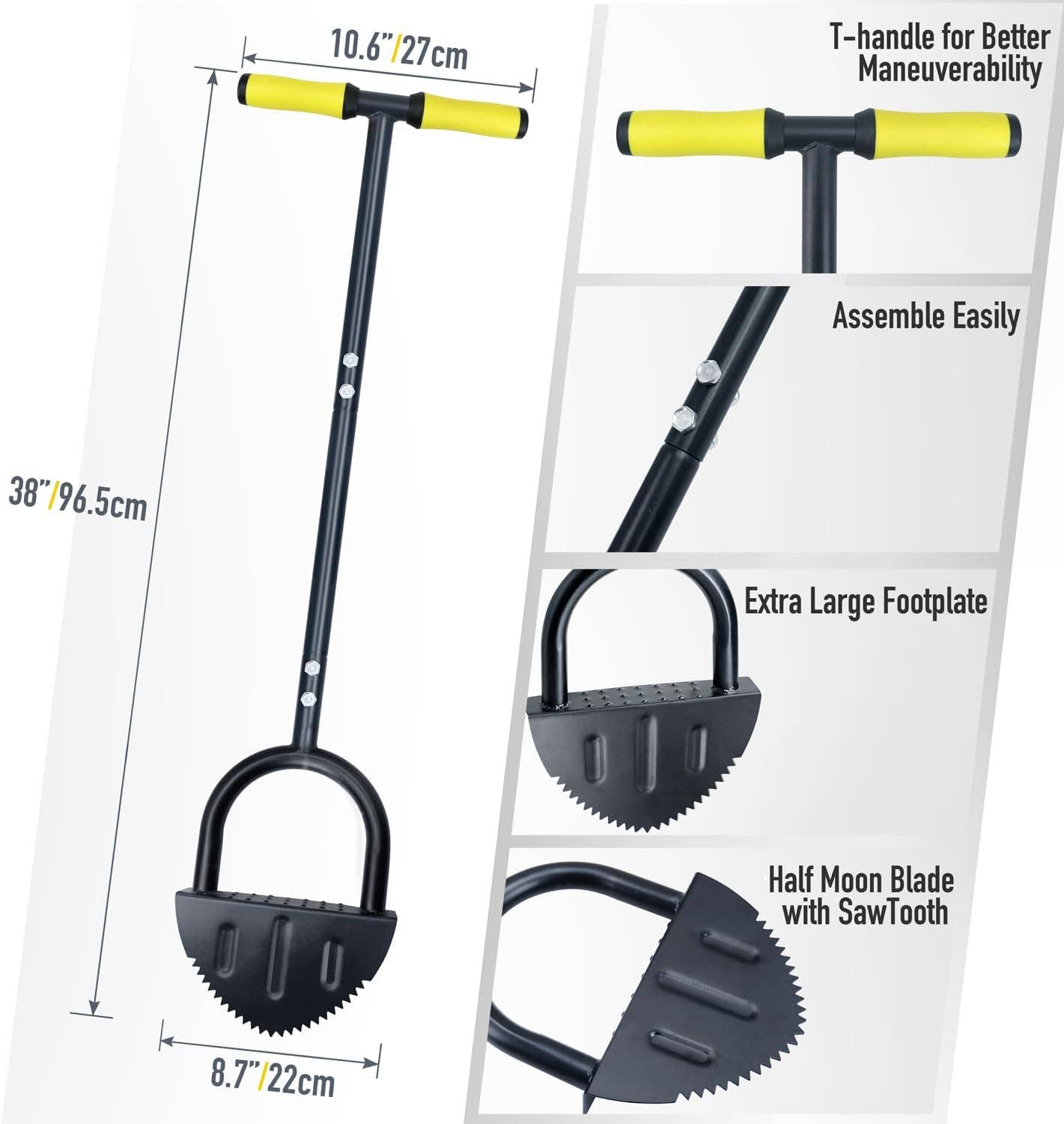 VIGOR - Wholesale Garden Tool - Tooth Blade Lawn Edger Tool,3 Pieces Removable Lawn Edger1