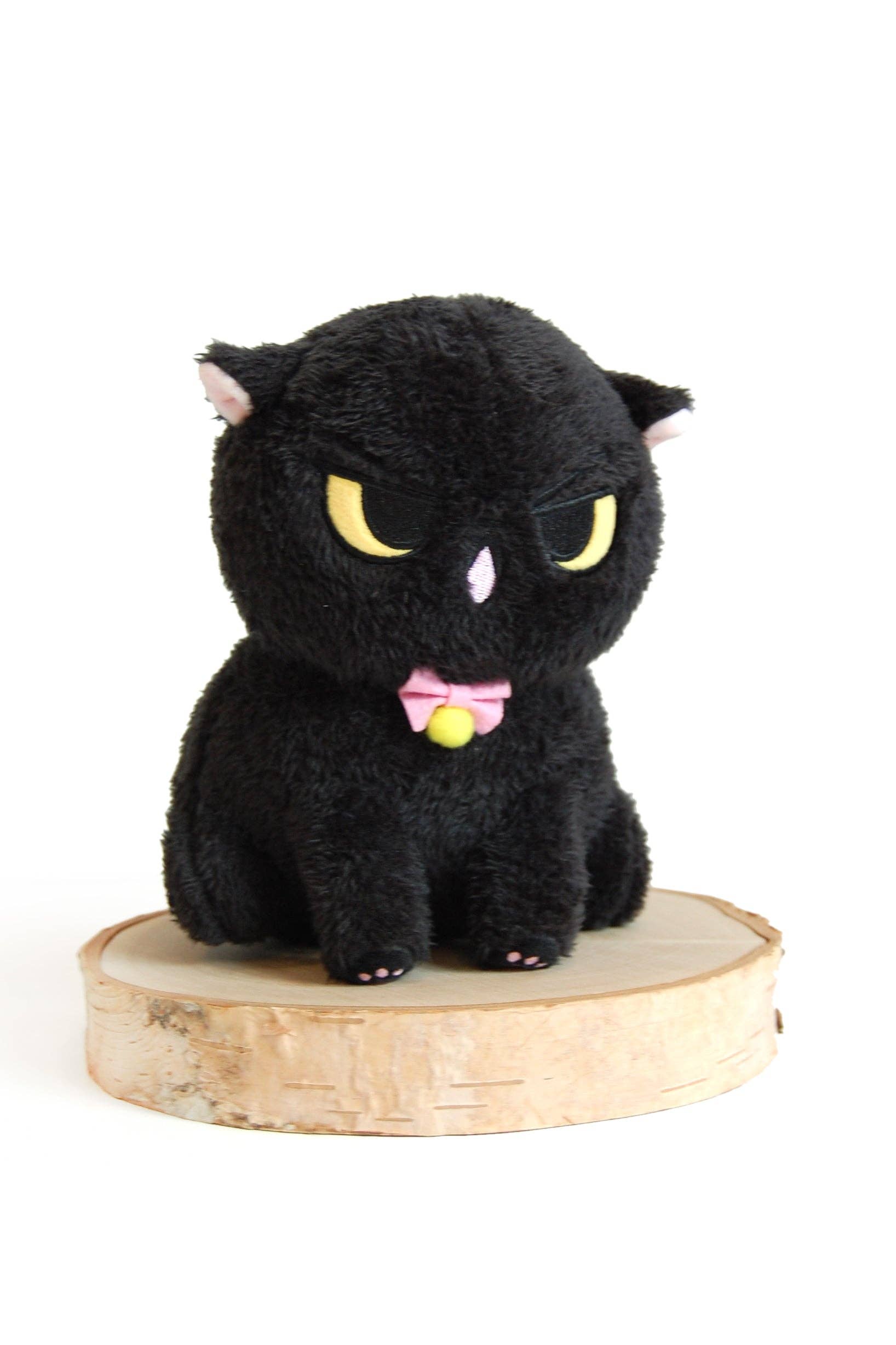 Floral Frolic - Wholesale Stuffed/Plush Toy - Kids & Baby - Angry Cat Plush- Fuzzy Black Void1