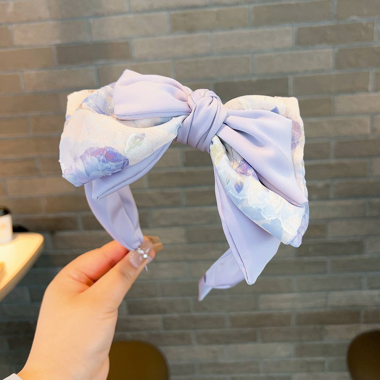 PEACH ACCESSORIES - Wholesale Fashion Headband - Women's - HA840 Floral satin double layer headbands1