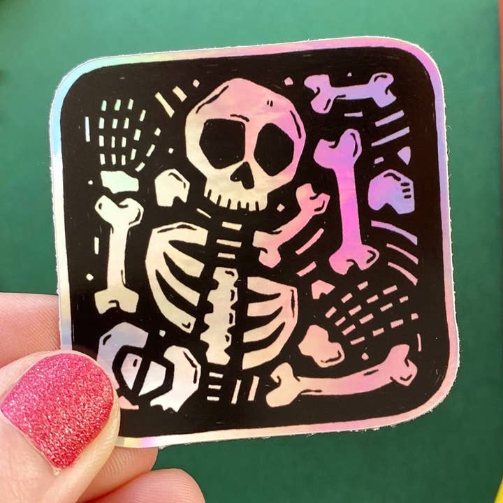 Stacey McEvoy Caunt - Wholesale Sticker - Skeleton Holographic Sticker0