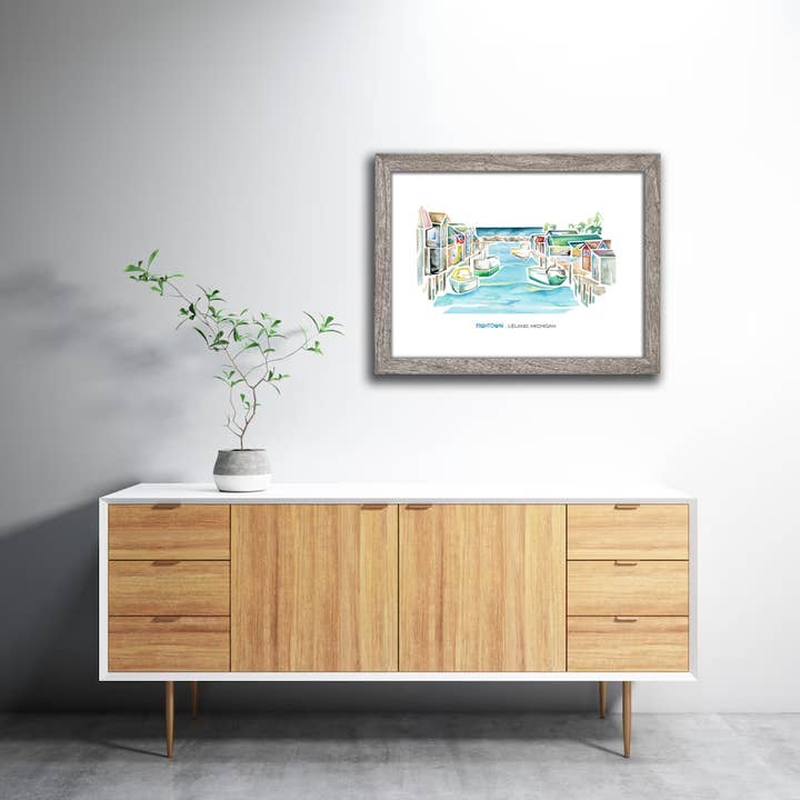 37prime - Wholesale Art Print - Custom for Two Fish: Fishtown (Michigan) watercolor print