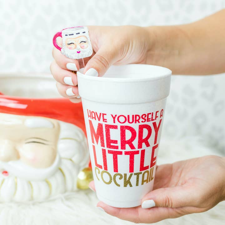 ACRYLIC STICKS, LLC – wholesale Drink stirrer – PREPPY PINK SAINT NICK MUGS ACRYLIC STIR STICKS COMBO