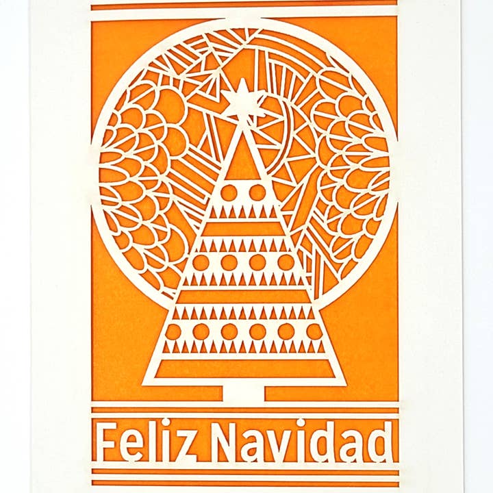 two hermanas – Großhandel Weihnachtskarte – Feliz Navidad - Baum und Mond - Fröhliche Weihnachten2