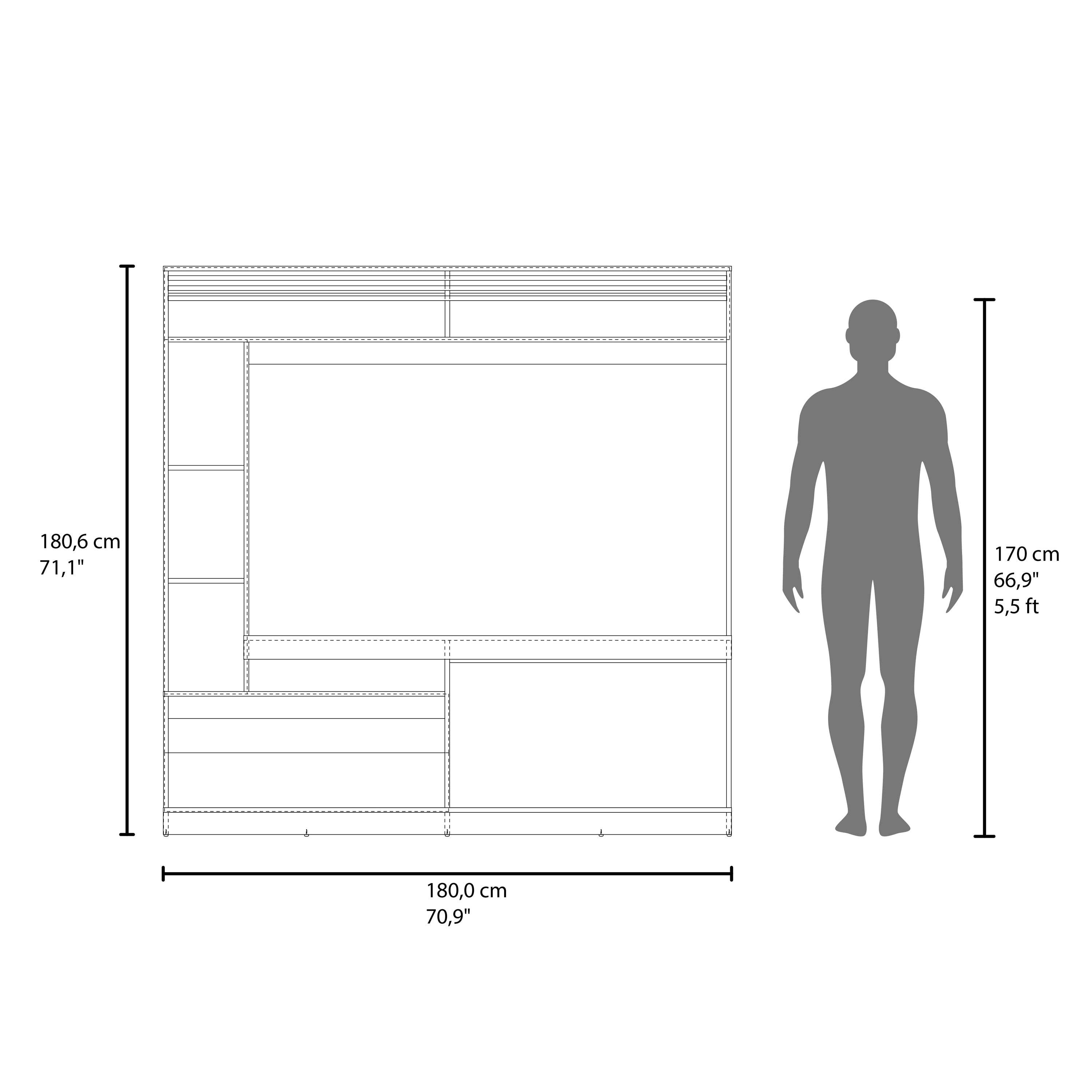 Noyer foncé Centre de divertissement Dante, meuble TV pour salon en vente sur Faire7