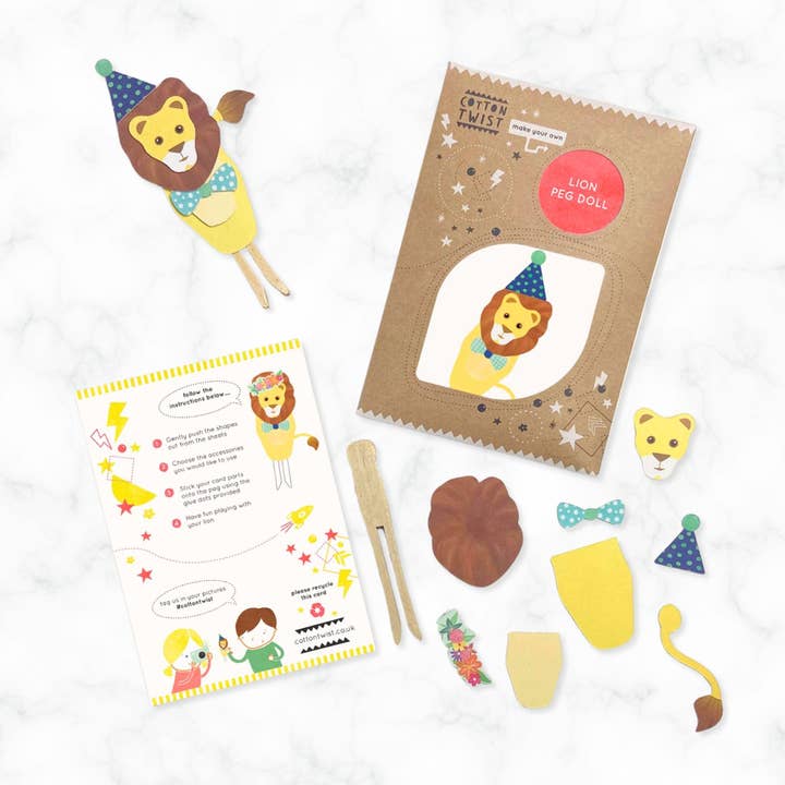 Cotton Twist - Vendita all'ingrosso Kit per lavoretti fai da te - Bambini - Fai il tuo kit per bambole con pioli di le
