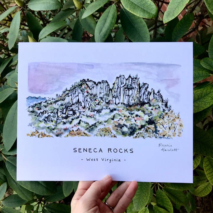 Rosalie Haizlett Illustration - Wholesale Art Print - Seneca Rocks Watercolor Art Print5