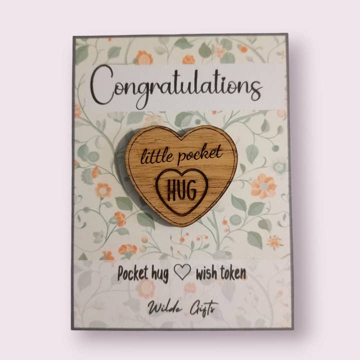 Congratulations pocket hug for wholesale by Wilde Gifts UK
