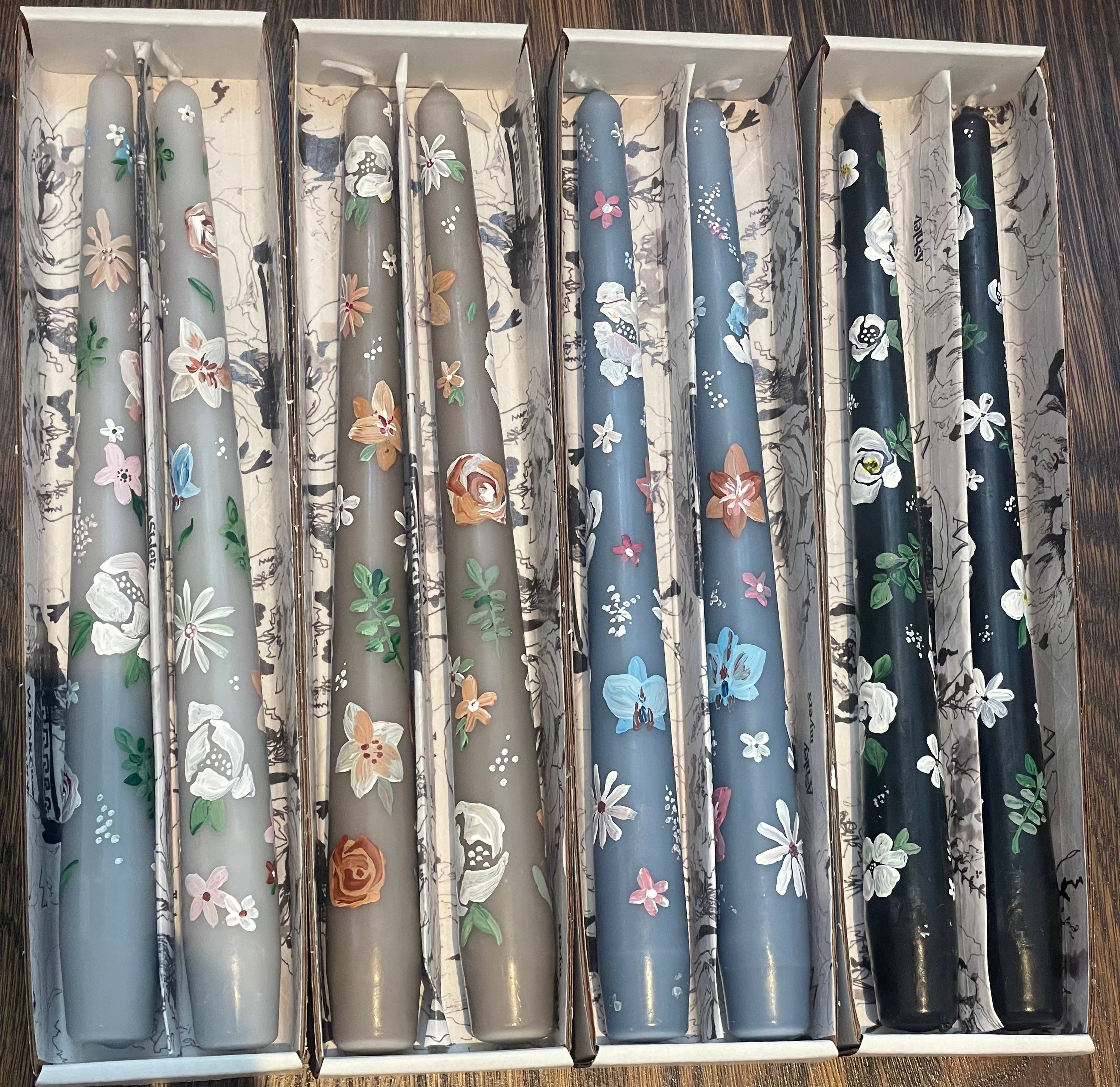 Ashley Myers - Wholesale Tapered Candle/Candlestick - Multicolor Floral Taper Pairs6
