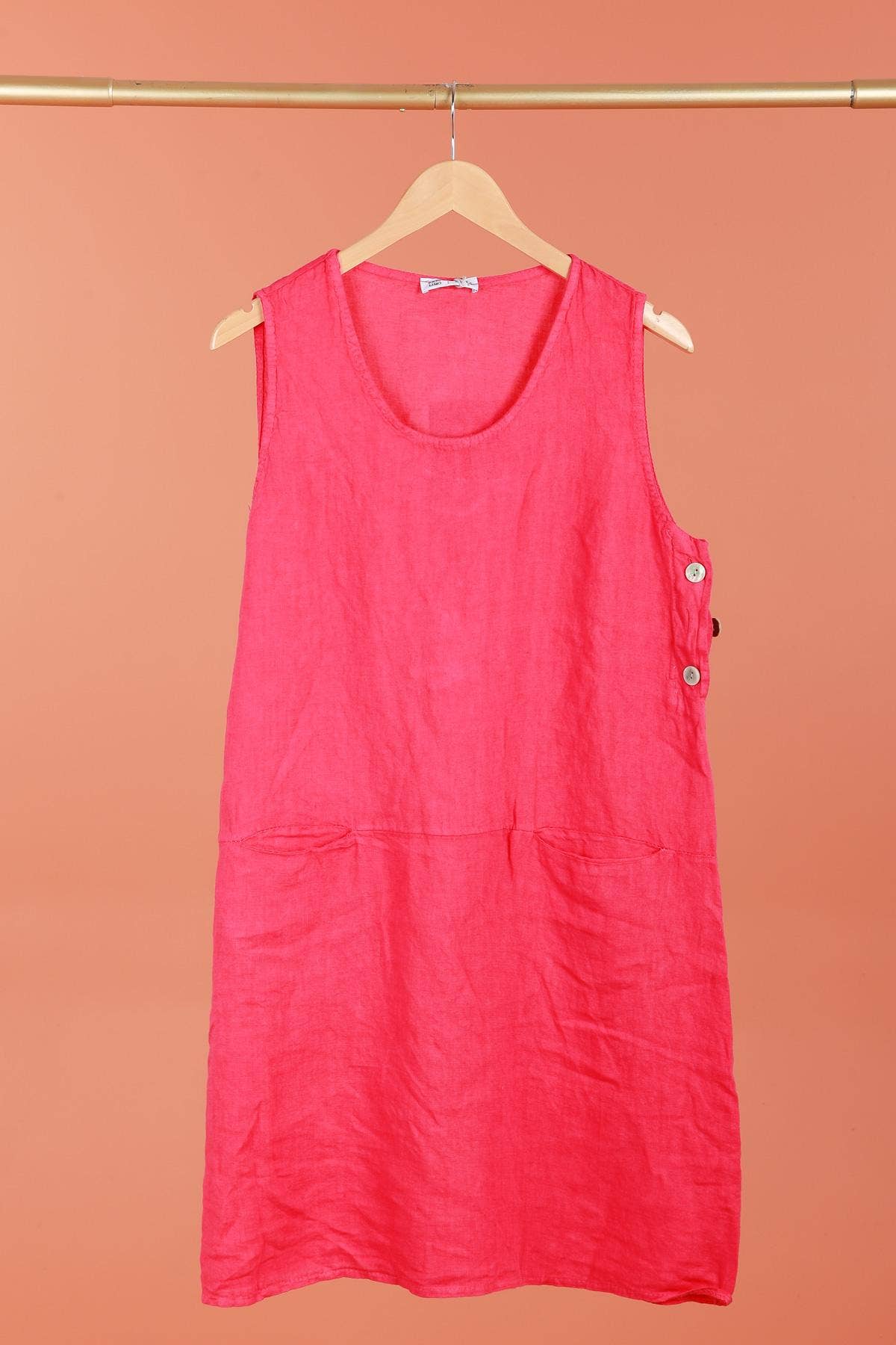 la maison des fibres naturelles – Großhandel Kleid – Damen – Ärmelloses Kleid aus 100 % Leinen, Modell 62551910