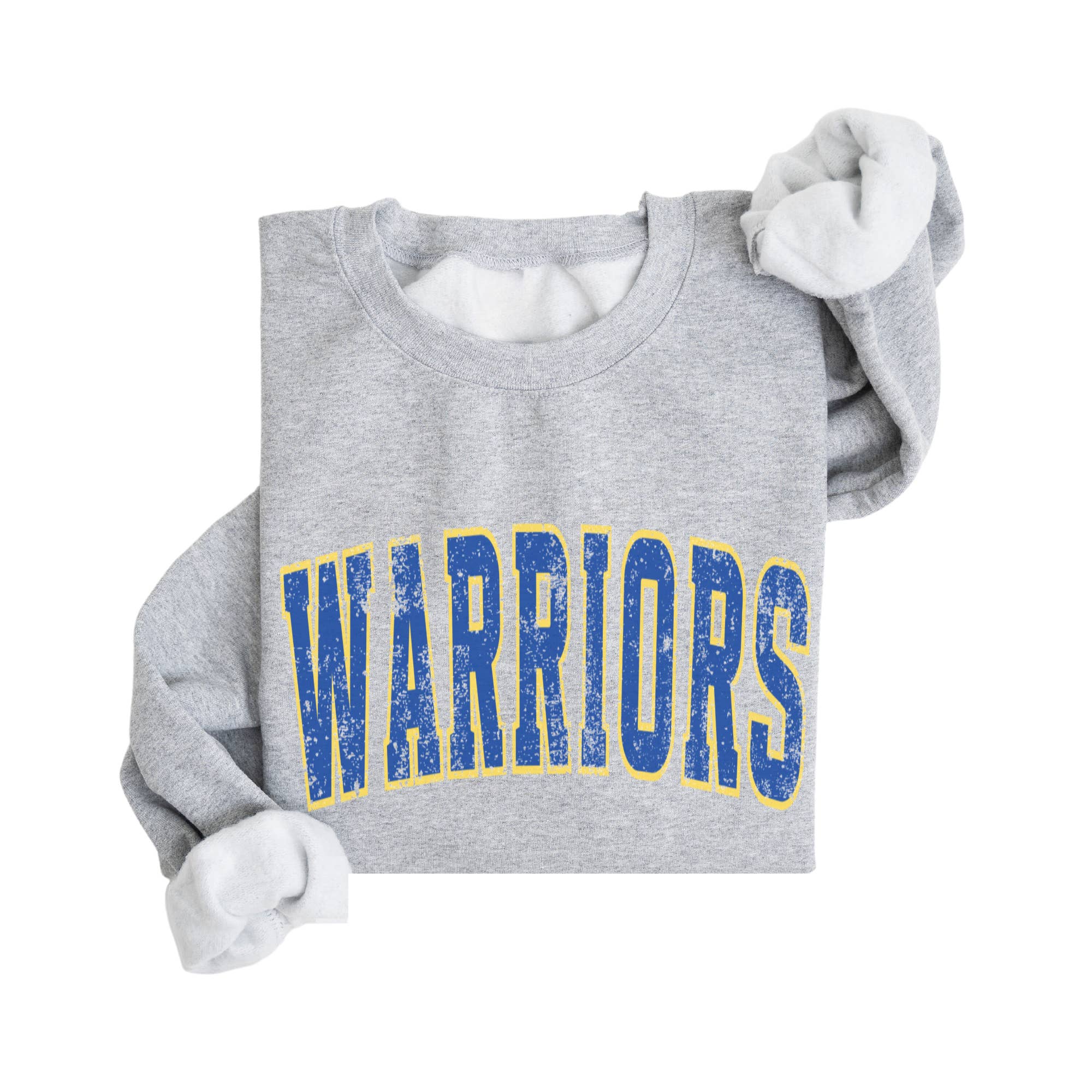 Fan Gear Central - Wholesale Graphic Sweatshirt - Unisex - Warriors Sweatshirt – Gray Classic Graphic Crewneck