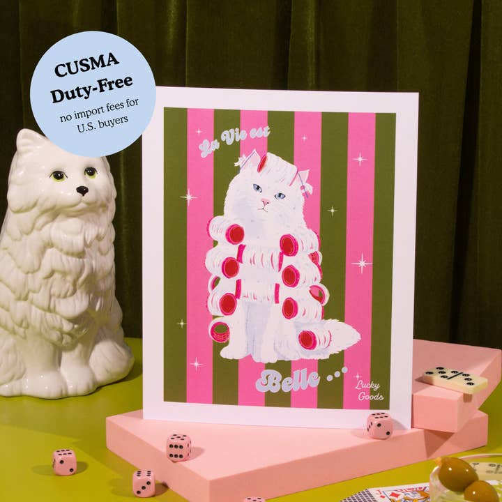 Lucky Goods Paper - Wholesale Art Print - La Vie est Belle Kitty Portrait Print6