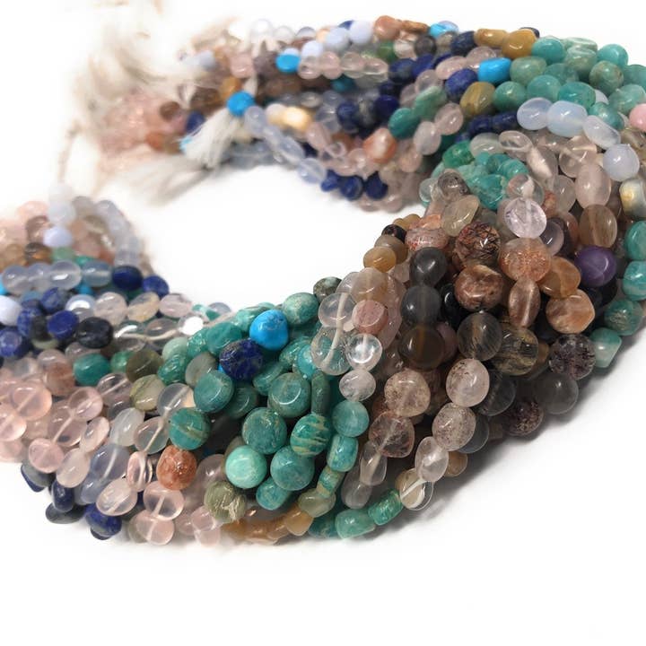 Natuurlijke Multi stenen edelsteen muntkralen, Mix stenen edelsteen kralen, Bulk groothandel kralen voor het maken van sieraden, 6-8mm, 15.5" streng voor wholesale door Akstar Gems