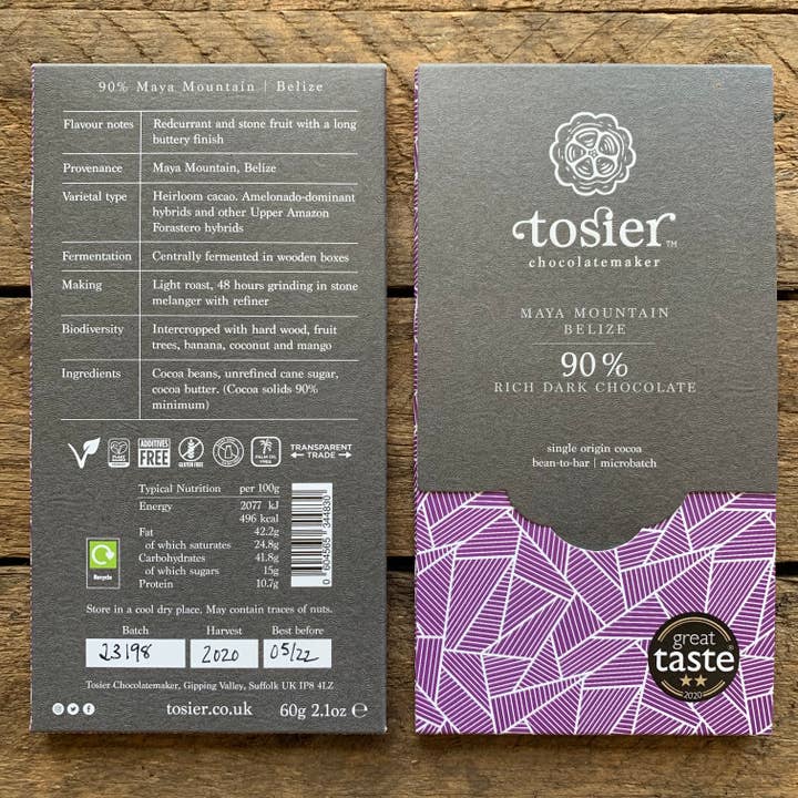 Tosier Chocolatemaker – Barra de chocolate por atacado – 90% de chocolate Maya Mountain, de Belize1