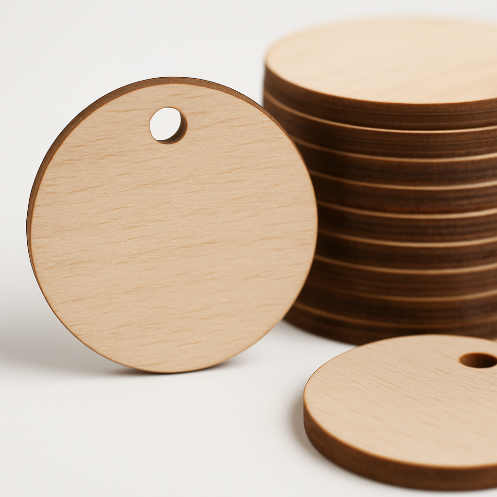 Fustik - Venta al por mayor Material para manualidades - Discos de madera con agujero personalizables. Pack 50 un.3