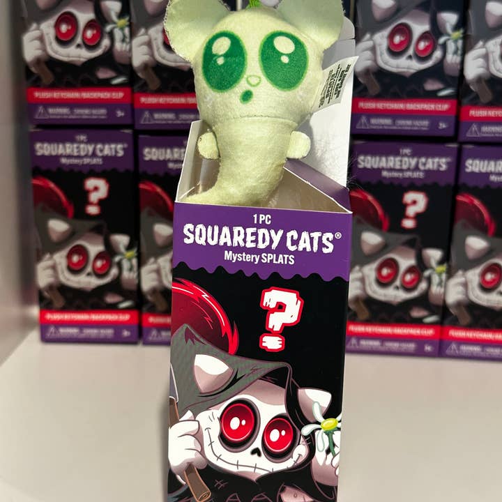 Squaredy Cats - Wholesale Keychain - Unisex - 0h_New! 10 Pack Squaredy Cats Mystery Splats Plush Keychain/Backpack Clip in mystery box SET5