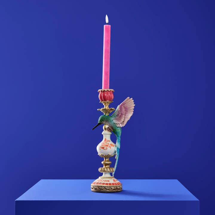 Candelabro Colibrì in poliresina, 13 x 14 x 32 cm per la vendita all'ingrosso da parte di WERNS