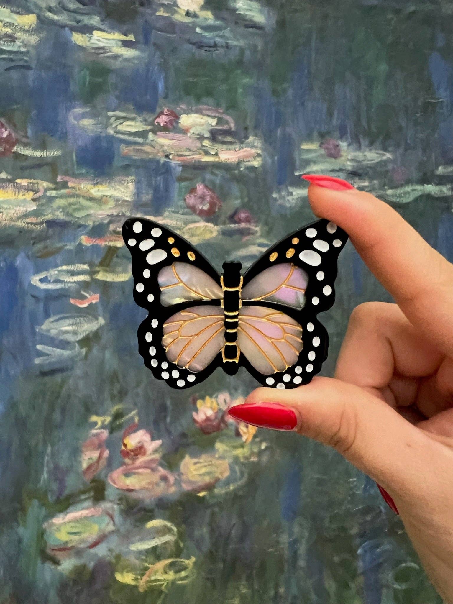 Solar Eclipse - Wholesale Hair Pin - Hand-painted Monarch Butterfly Brooch Pin0