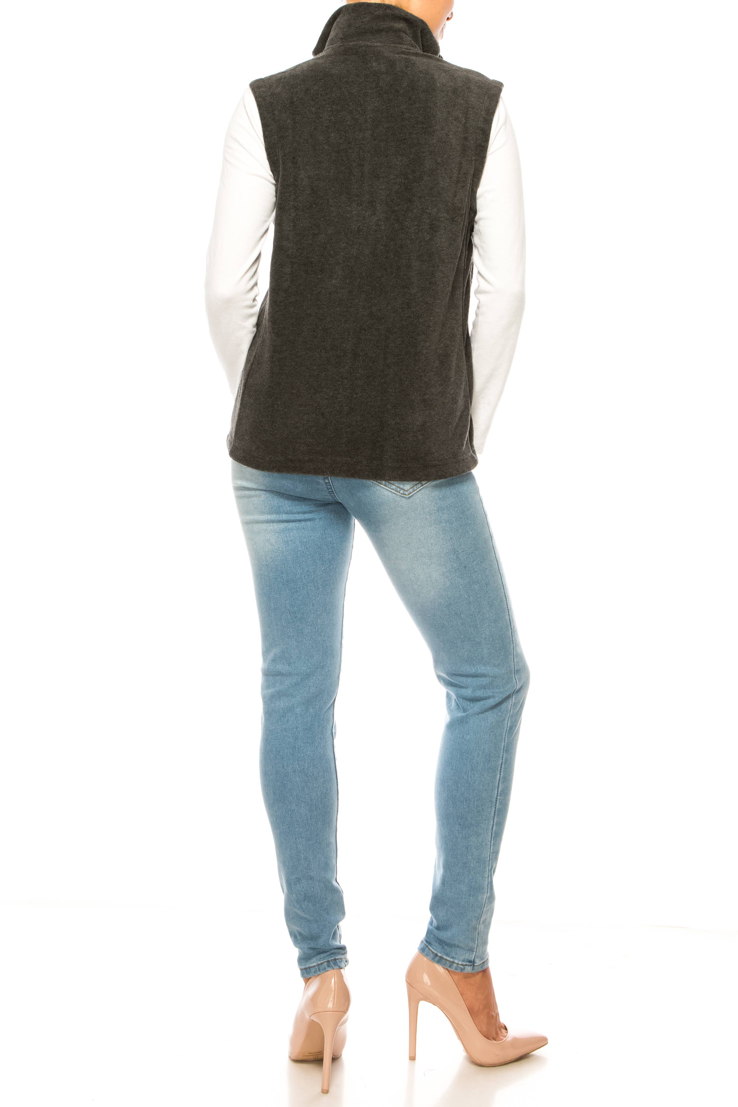MOA COLLECTION - Wholesale Outerwear Vest - Women's - Women's Lightweight Polar Fleece Vest6