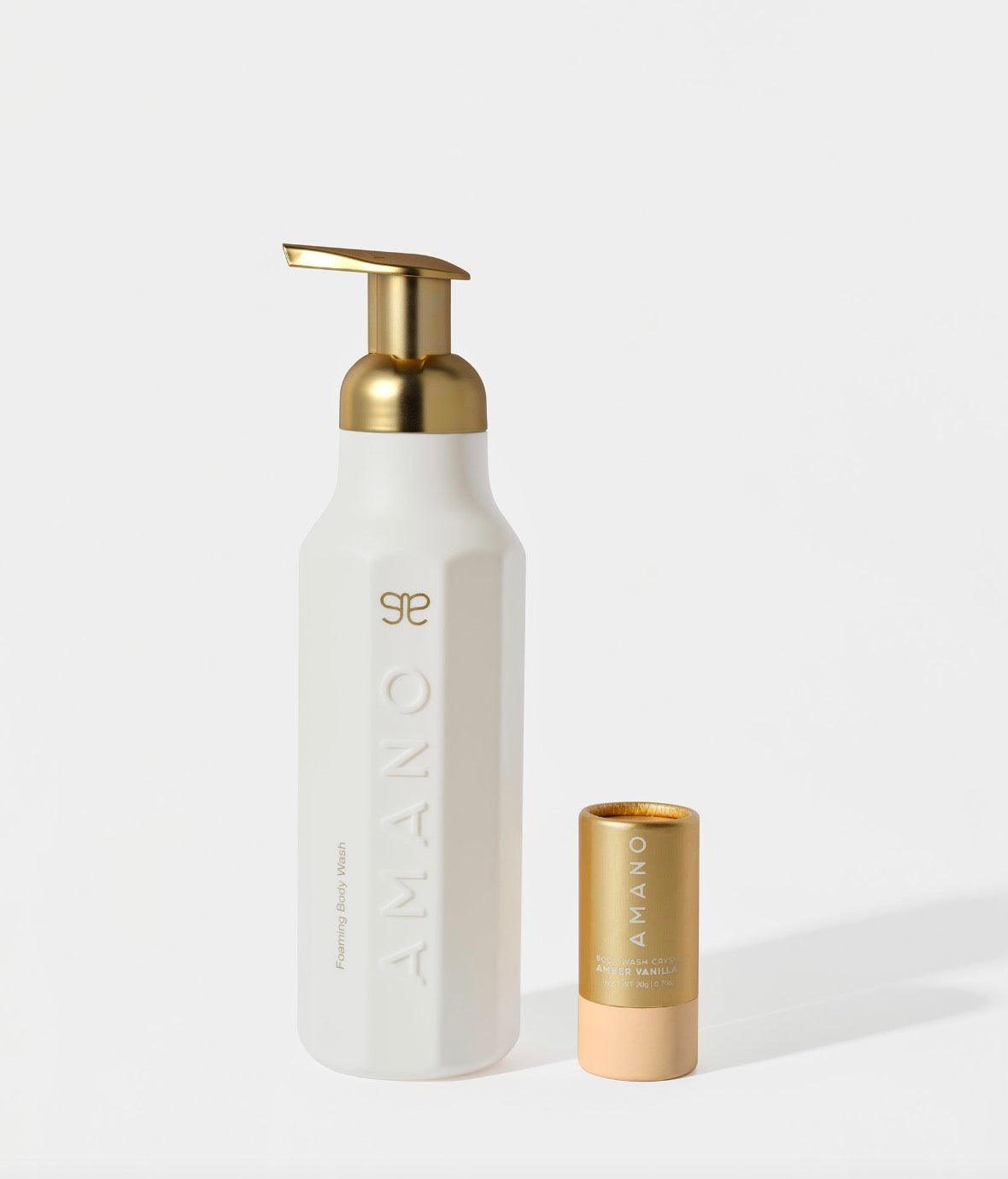 Amano beauty - Wholesale Body Wash/Shower Gel - AMBER VANILLA CRYSTAL BODY WASH STARTER KIT2