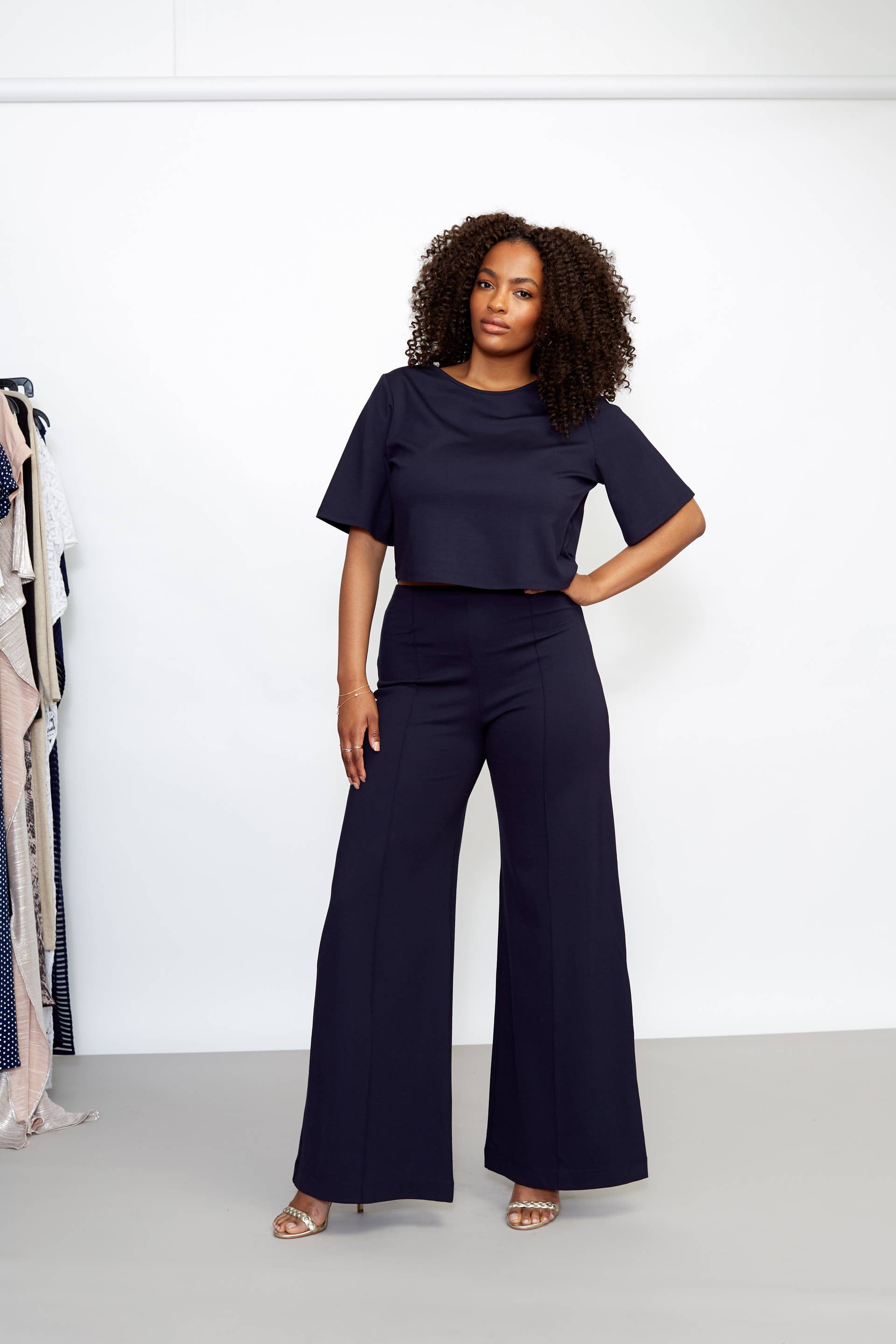 Ripley Rader - Wholesale Knit Top - Women's - Navy Ponte Knit Short Sleeve Tee5