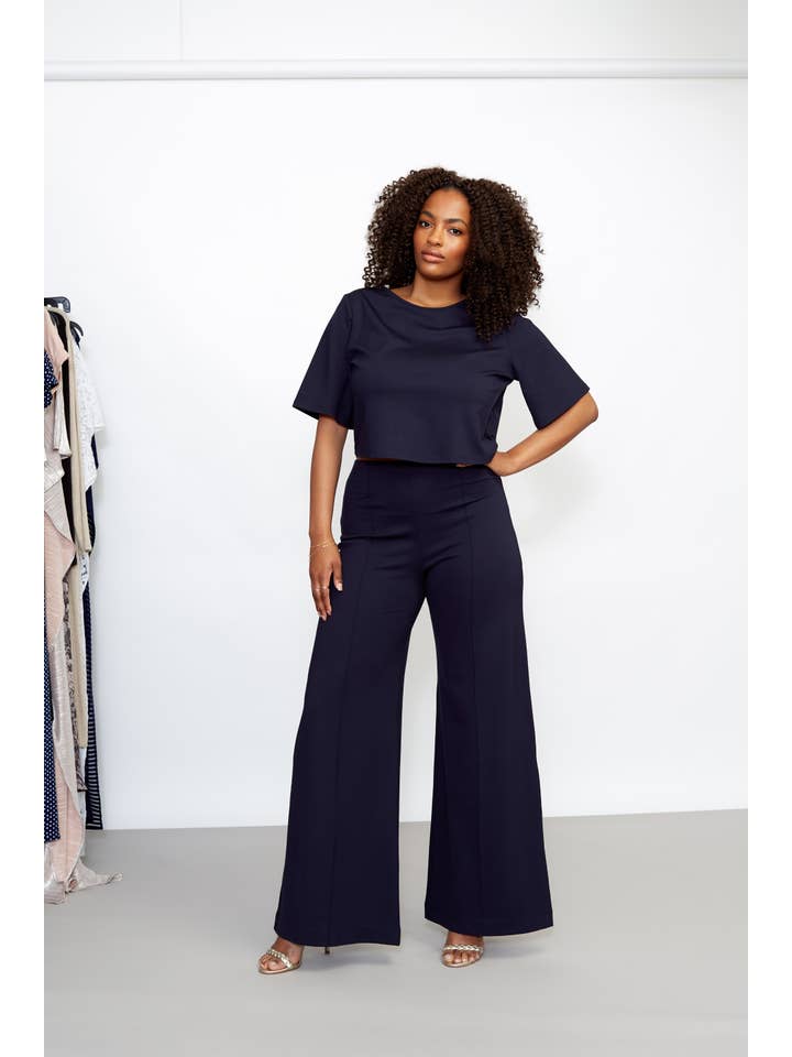 Ripley Rader - Wholesale Knit Top - Women's - Navy Ponte Knit Short Sleeve Tee5