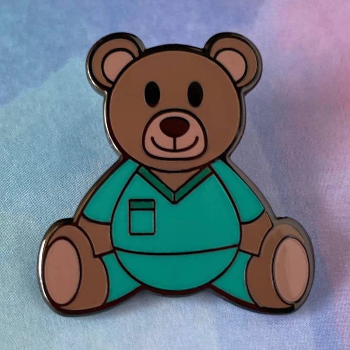Scrubs Teddy Pin for wholesale by Rad Girl Creations