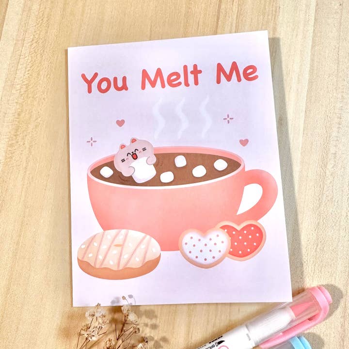 You Melt Me Greeting Card for wholesale by Chubbythelittlecat