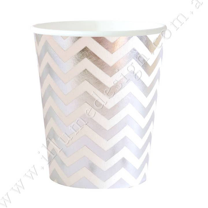 Chevron Cup, Silber, 10 Stück für den Großhandel von Illume Partyware