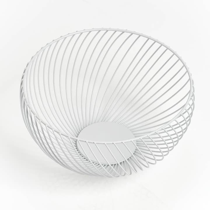 Fruit basket, metal, white for wholesale on Faire1