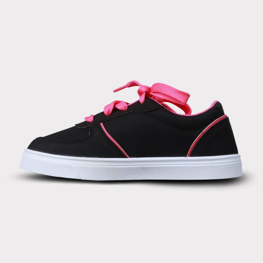 Black Mika Youth Girls Lace-Up Shoe for wholesale on Faire5