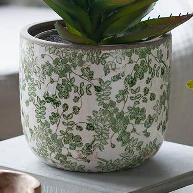 Cache-pot en céramique Sage Blossom D6x5" pour la vente par A&B Home Group Inc.
