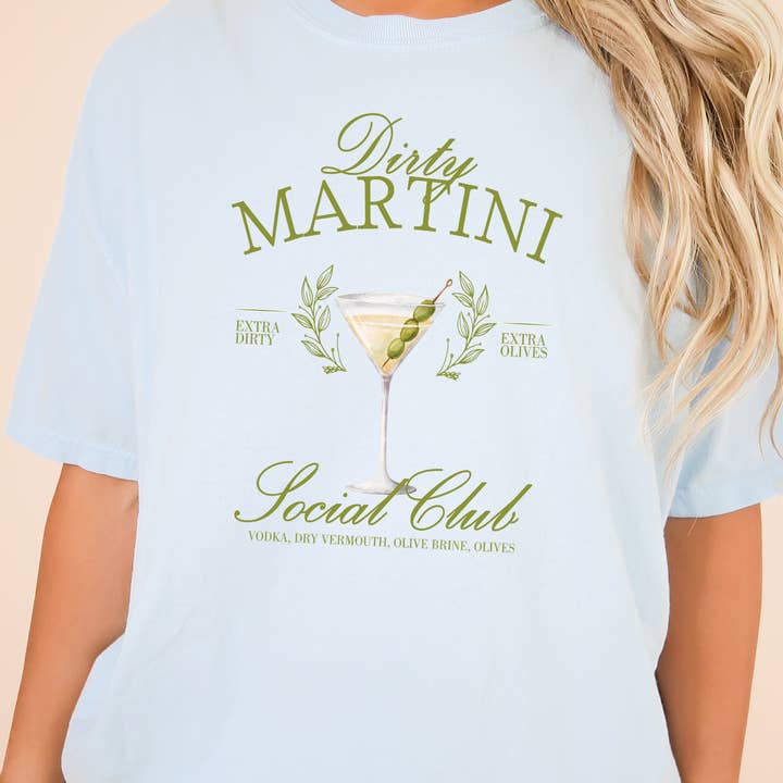 Dirty Martini, Trendy T Shirt, Graphic Tee, Cocktail Club for wholesale by Bash