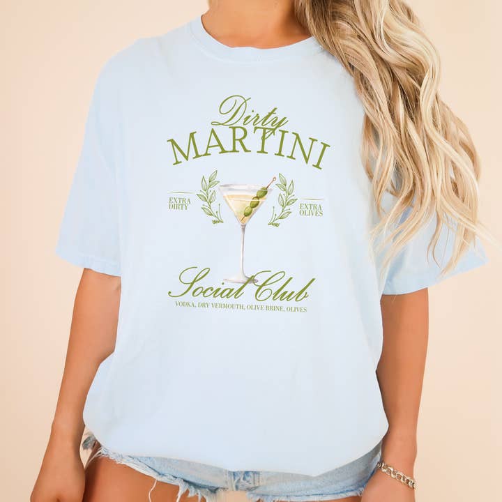 Dirty Martini, Trendy T Shirt, Graphic Tee, Cocktail Club for wholesale by Bash