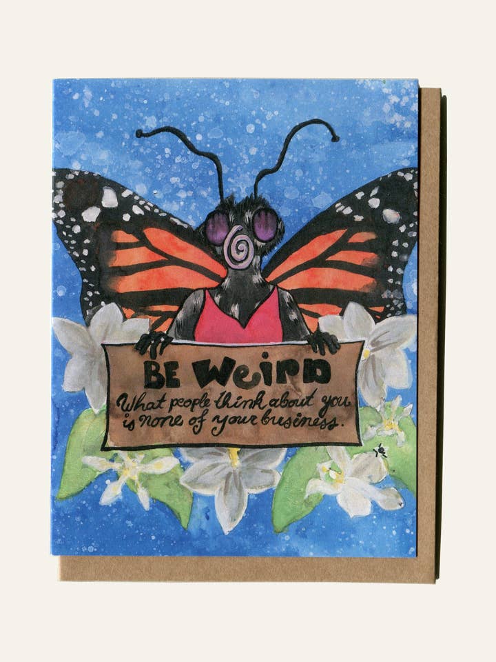 Papillon Monarque, Série d'Animaux en Danger - Carte de Vœux pour la vente par Darling Illustrations