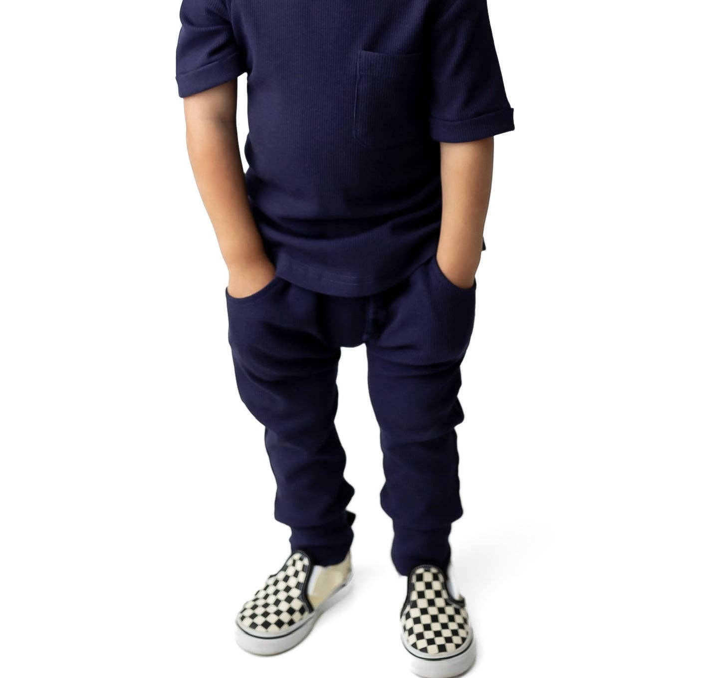 Remi + Rae Co. – wholesale Lounge sweatpants/jogging bottoms – Kids – BAMBOO RIBBED JOGGERS - NAVY13