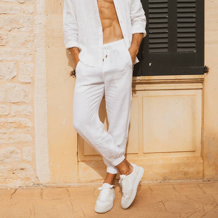 Linen Pants / White for wholesale by East x East