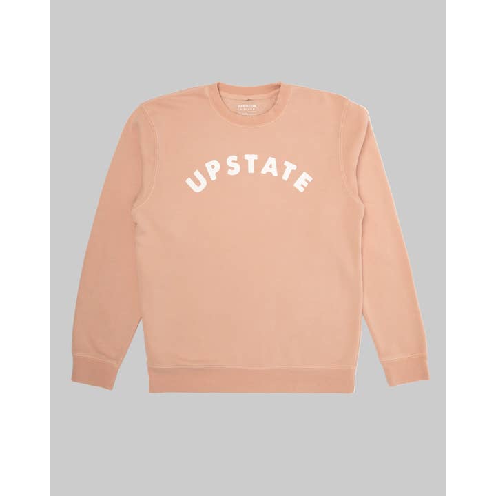 Upstate Arch Crewneck - Pigment Dusty Pink / White for wholesale by Hamilton & Adams