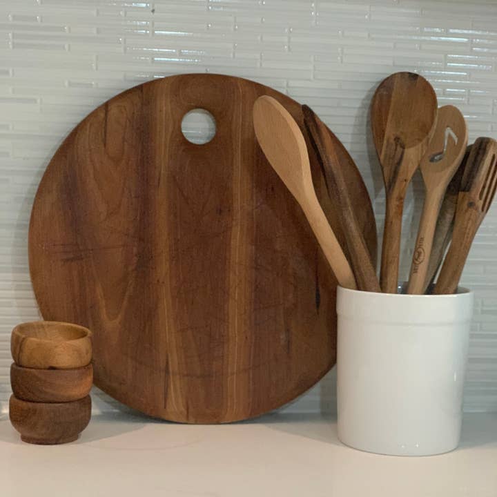 Fox Run Brands - Wholesale Utensil Holder - Fox Run Utensil Holder, White Stoneware, 4.75"x 4.75"x 5.5"