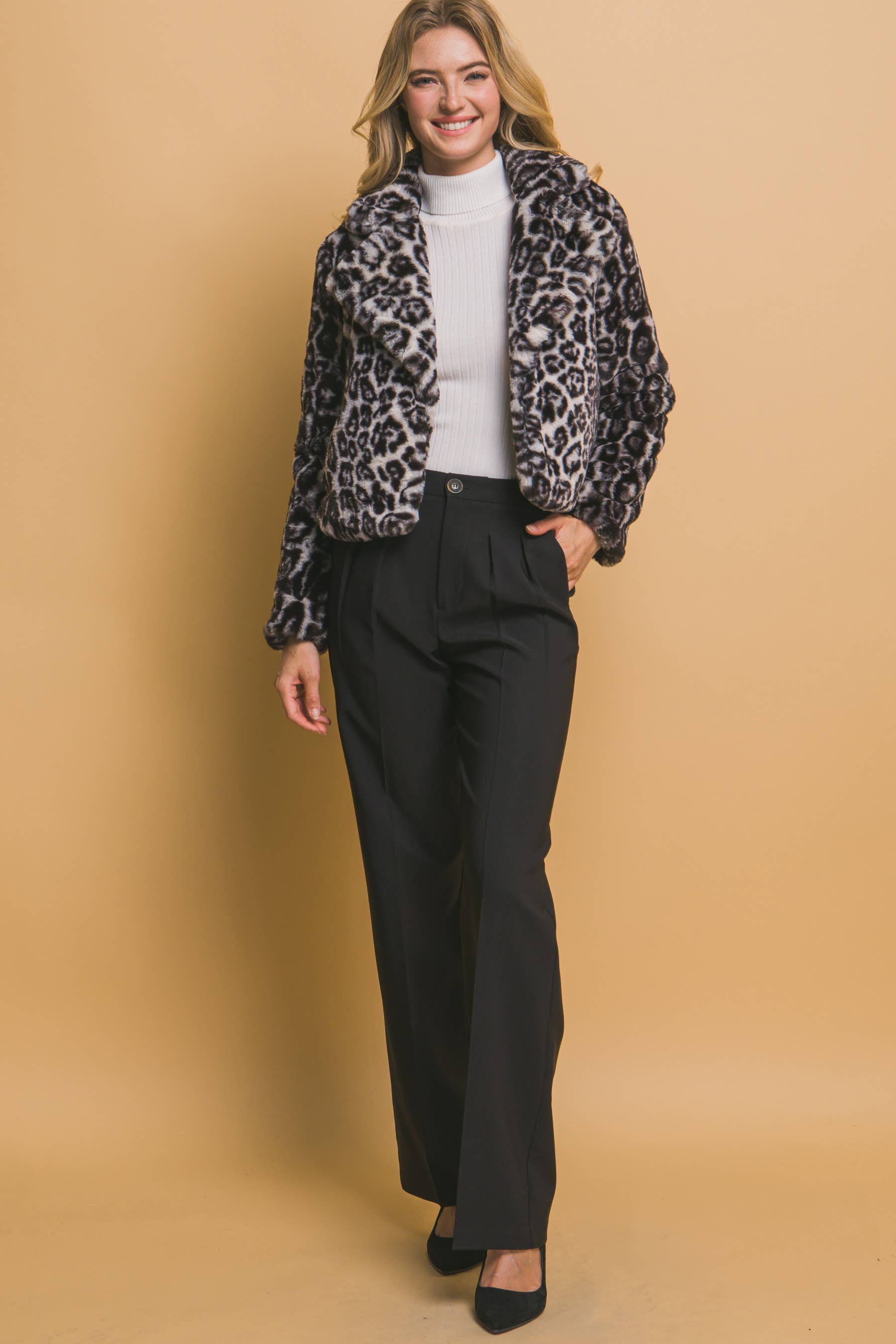 42POPS - Wholesale Jacket - Women's - ",...._ Leopard Print Faux Fur Jacket5