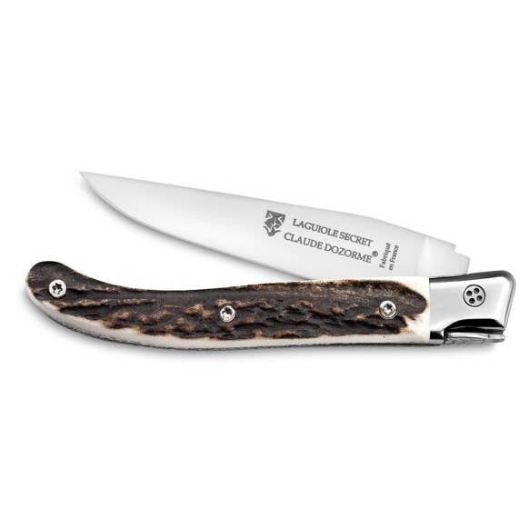 Couteau de poche Laguiole secret bois de cerf pour la vente par Claude Dozorme France