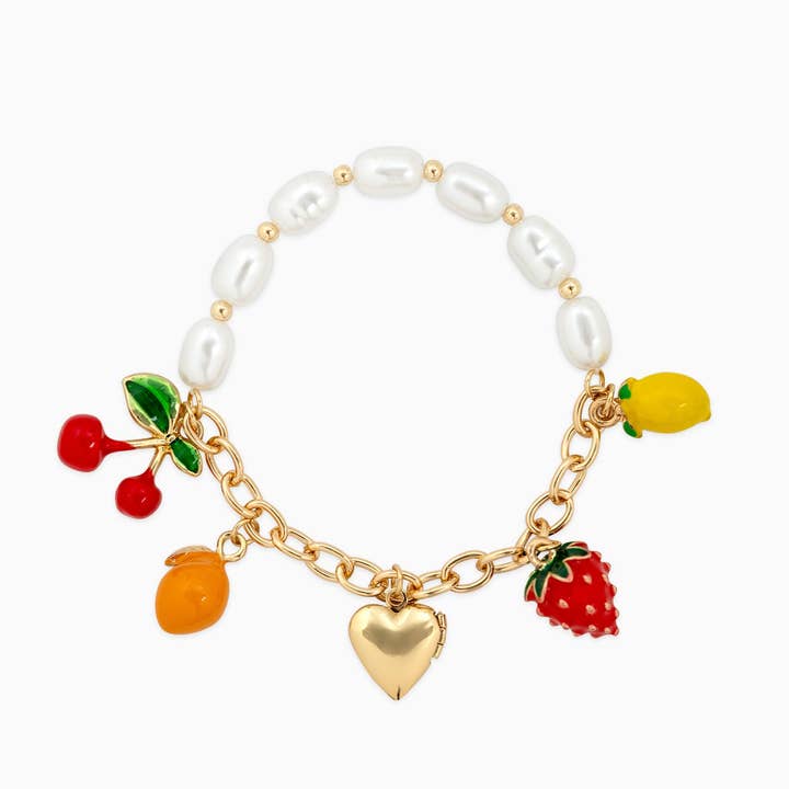 Sessori - Wholesale Charm/Dangle Bracelet - Fruit Charm Locket Half Chain Bracelet