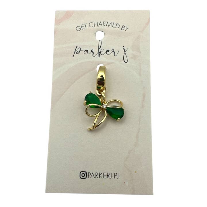 Emerald Bow Charm for wholesale by Parker J Jewelry & Charm Bar